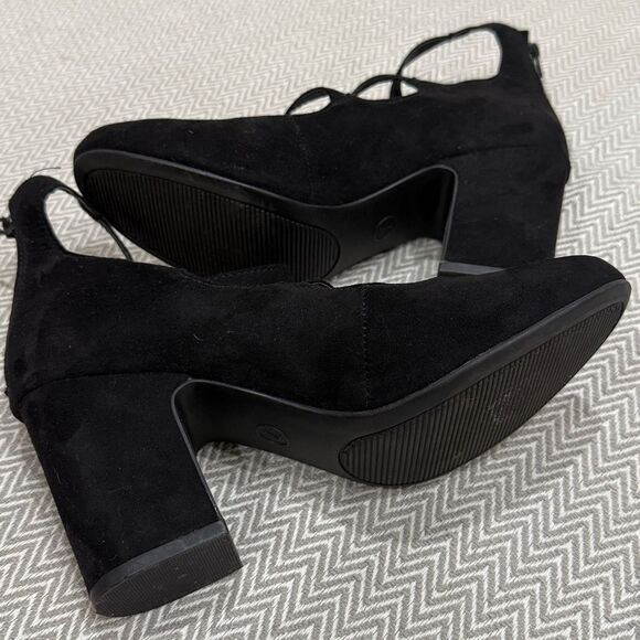 A New Day Black Strappy Heeled Mary Jane Heels Size 7 - Picture 5 of 5